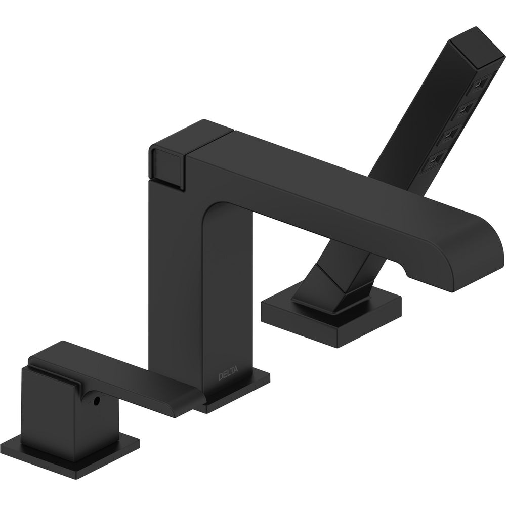 Delta 3 Hole Ara Roman Tub With Handshower - Matte Black