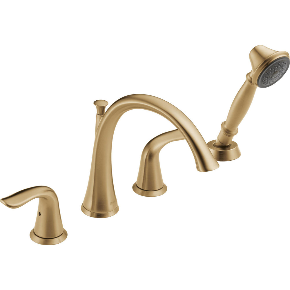 Delta Lahara Two Handle Roman Tub Faucet Trim With Hs - Champagne Bronze