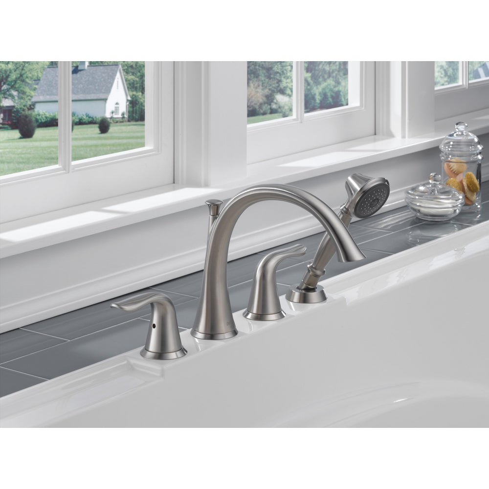 Delta Lahara Two Handle Roman Tub Faucet Trim With Hs - Stainless