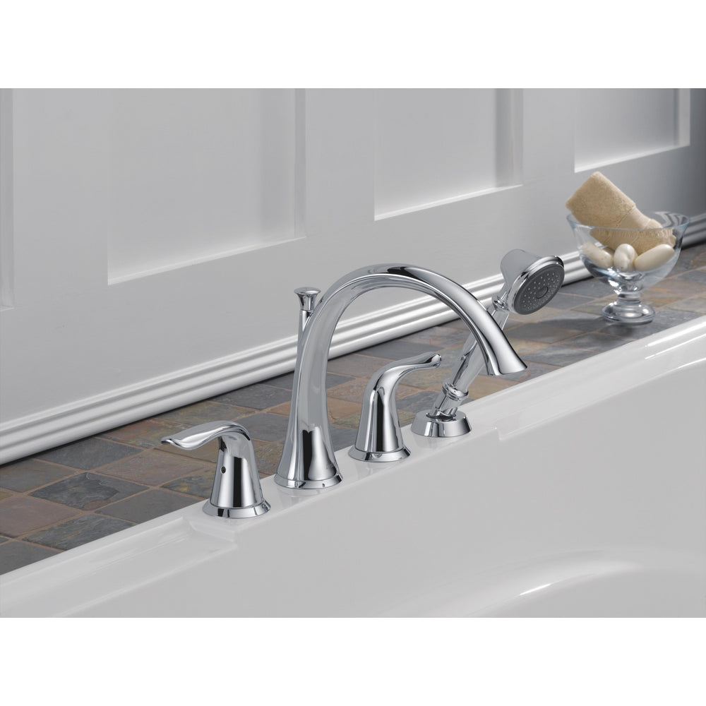 Delta Lahara Two Handle Roman Tub Faucet Trim With Hs - Chrome