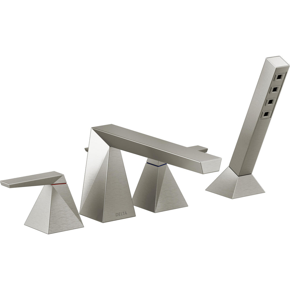 Delta Trillian 4-Hole Roman Tub With Handshower Trim T4743 - Stainless