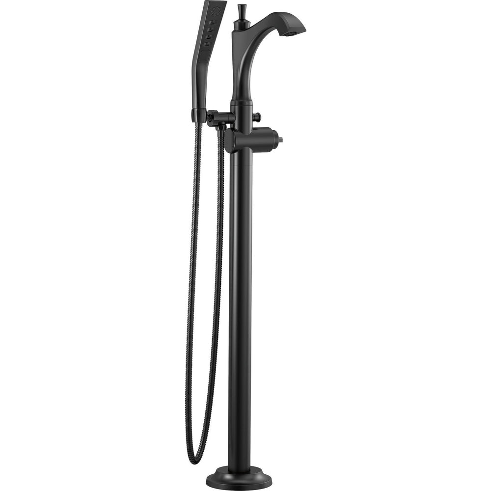 Delta Dorval Tub Filler Trim Floor Mount With O Handles - Matte Black