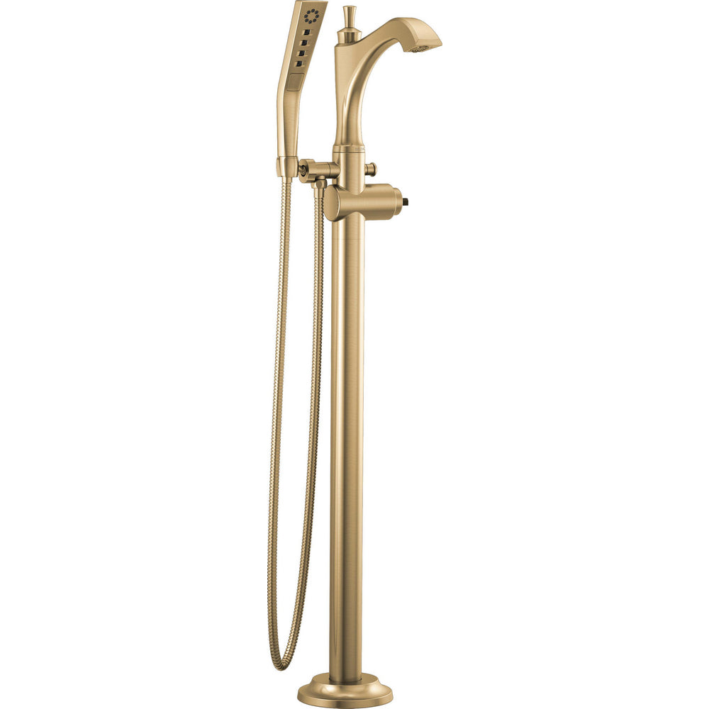 Delta Dorval Tub Filler Trim Floor Mount With O Handles - Champagne Bronze