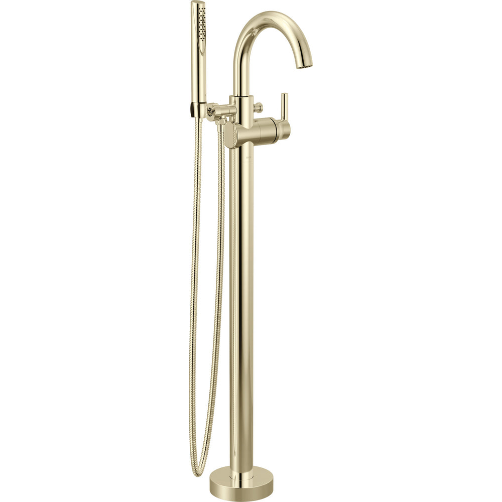Delta Trinsic Single Handle Floor Mount Tub Filler Trim - Polished Nickel
