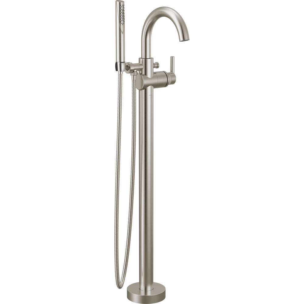 Delta Trinsic Single Handle Floor Mount Tub Filler Trim - Stainless Steel