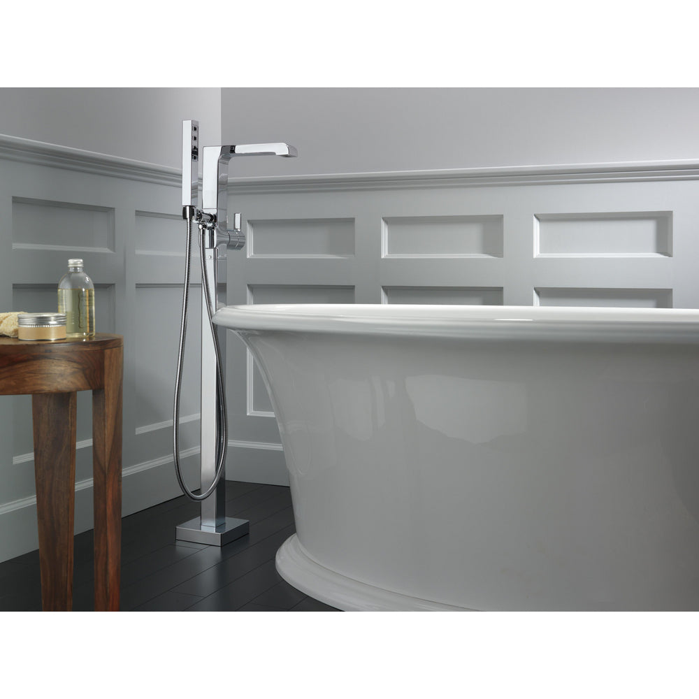 Delta Ara Floor Mount Tub Filler With Handshower T4767-FL - Chrome
