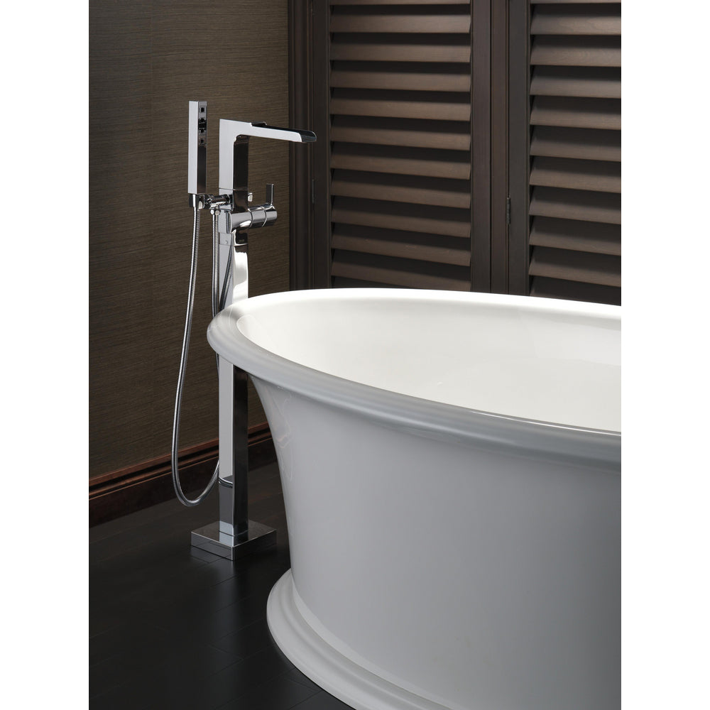 Delta Ara Floor Mount Tub Filler With Handshower - Chrome