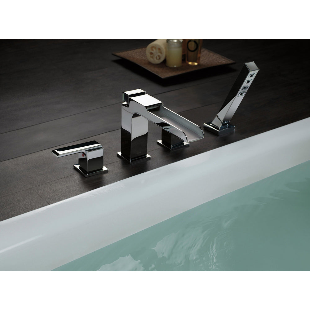 Delta Ara Channel Roman Tub With Hand Shower Trim - Chrome