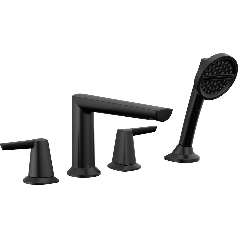 Delta Galeon 4-Hole Roman Tub Trim With Hand Shower - Matte Black