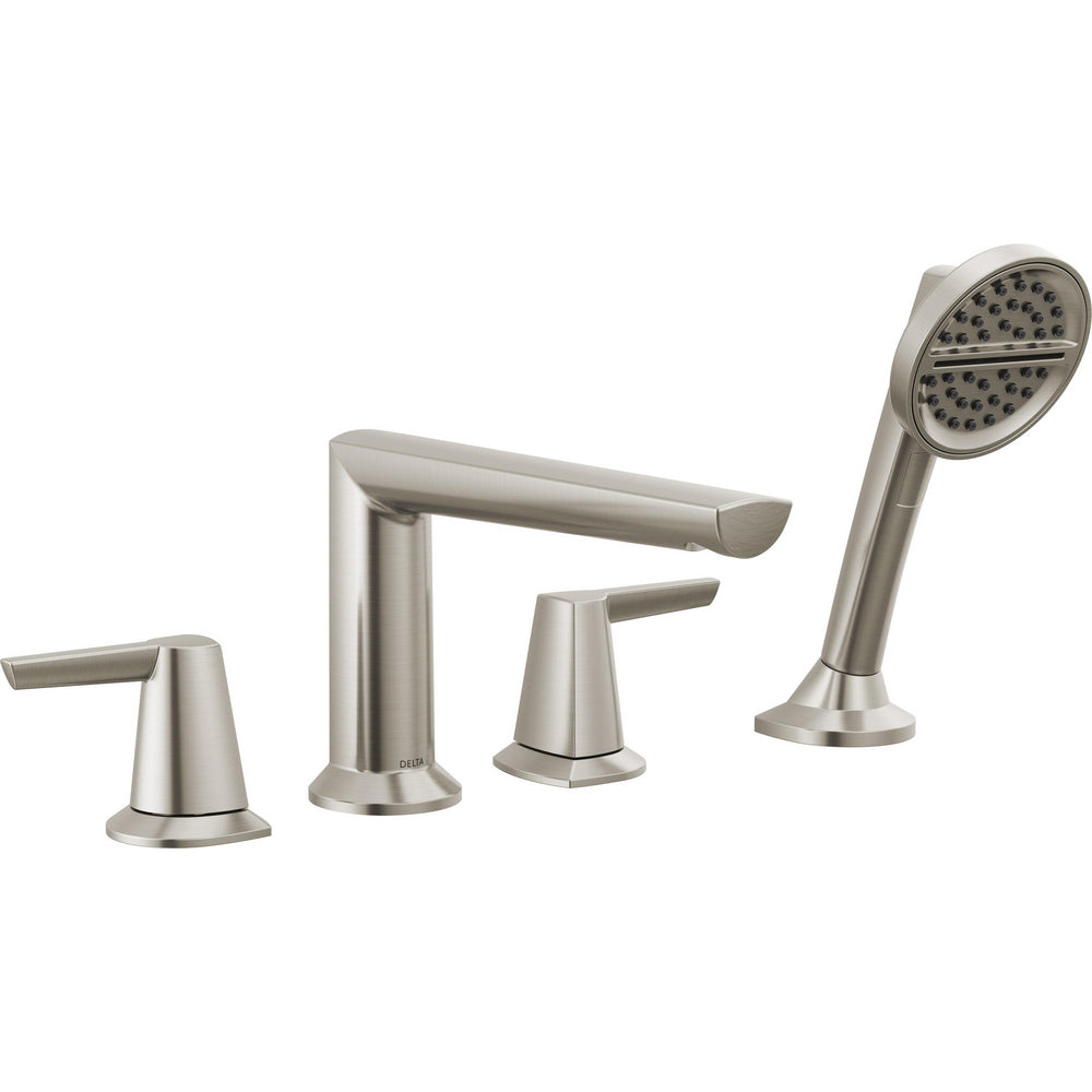 Delta Galeon 4-Hole Roman Tub Trim With Hand Shower - Stainless