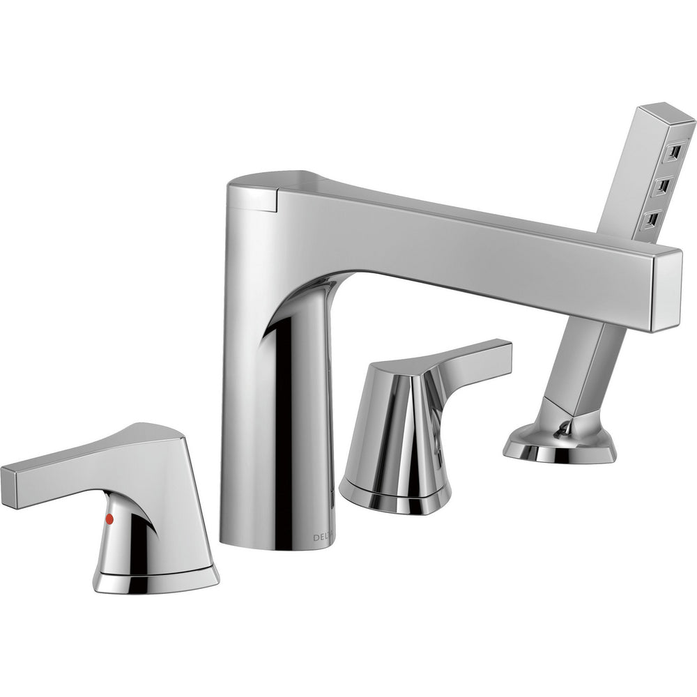 Delta Zura 4-Hole Roman Tub With Handshower Trim - Chrome