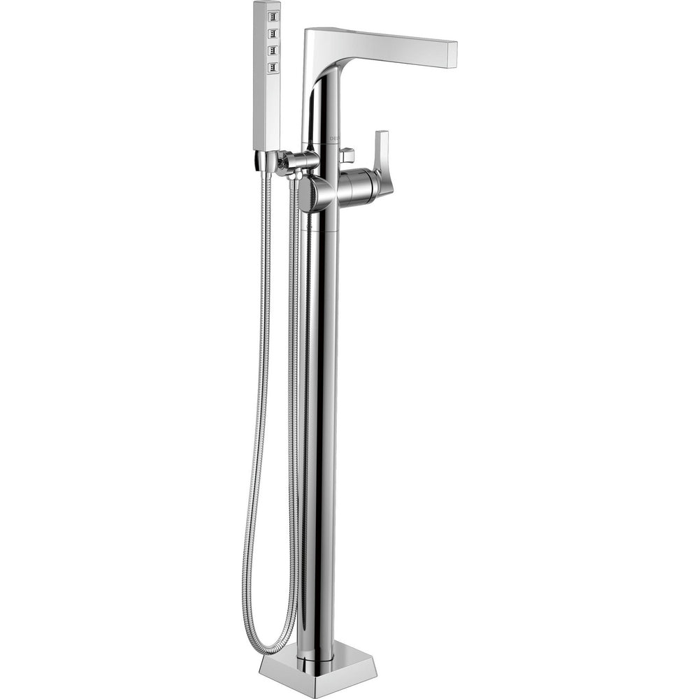 Delta Zura Floor Mount Tub Filler With Handshower - Chrome