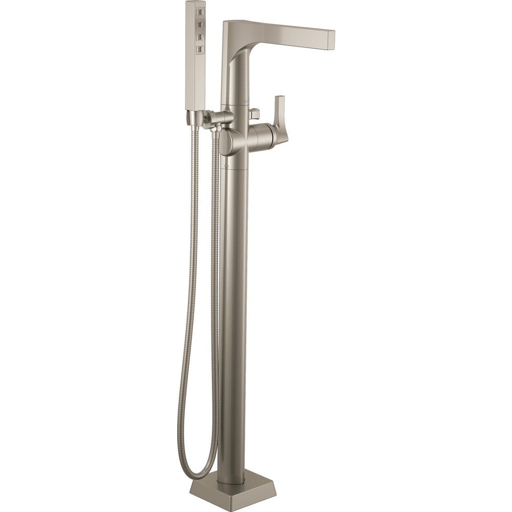 Delta Zura Floor Mount Tub Filler With Handshower - Stainless