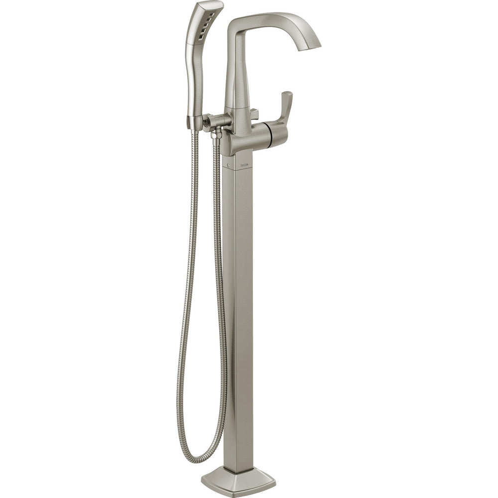 Delta STRYKE Single Handle Floor Mount Tub Filler Trim - Stainless Steel