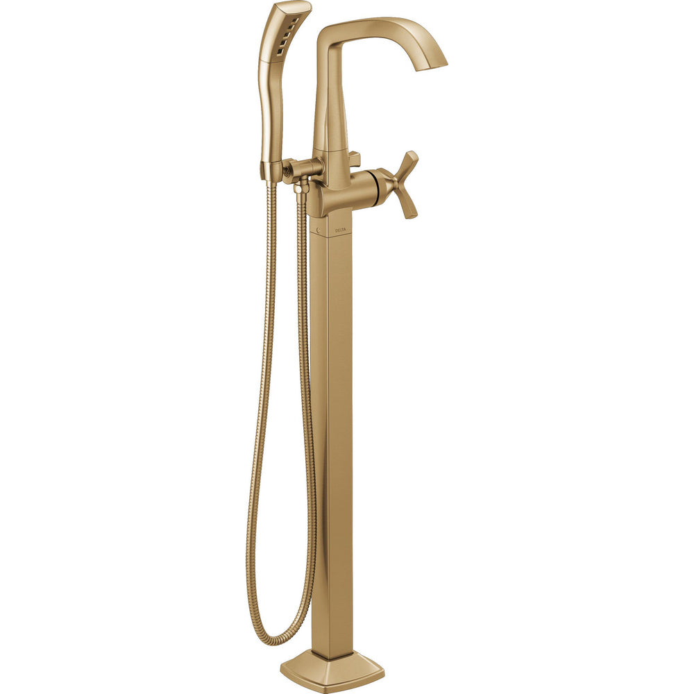 Delta Stryke Single Handle Floor Mount Tub Filler T47766-FL - Champagne Bronze