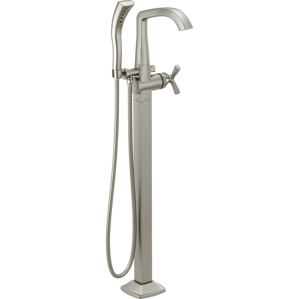 Delta Stryke Single Handle Floor Mount Tub Filler T47766-FL - Stainless Steel