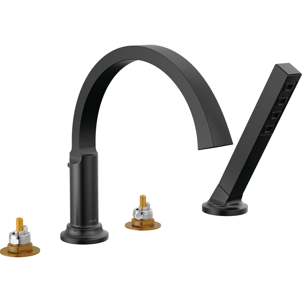 Delta Tetra Roman Tub Trim with Hand Shower T4788-LHP - Matte Black