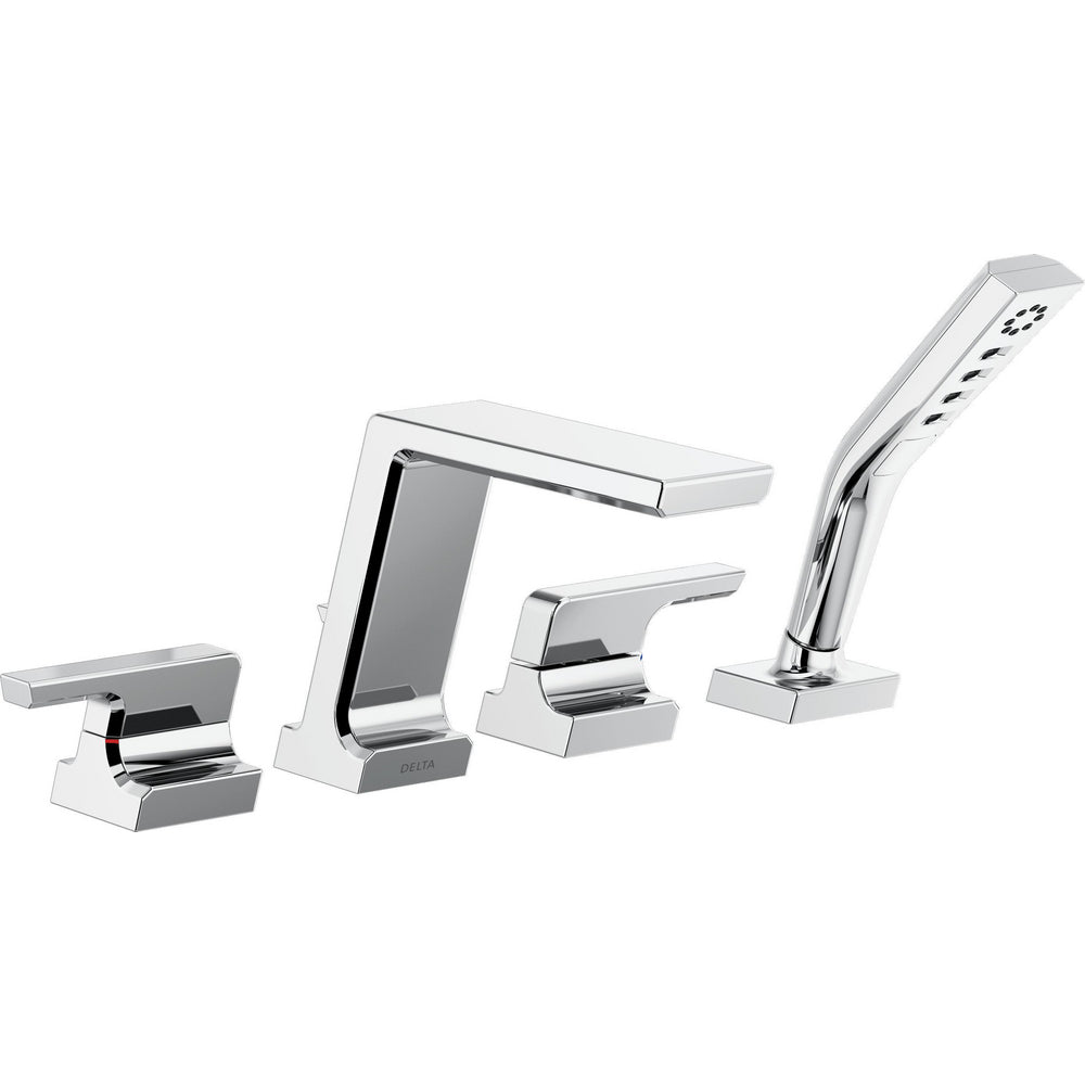 Delta Pivotal 4 Hole Roman Tub Faucet Shower 2L - Chrome