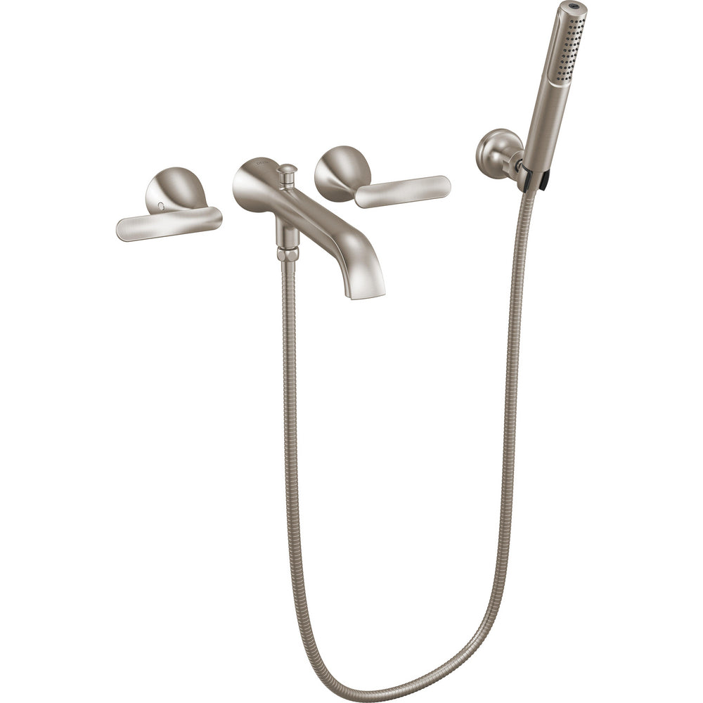 Delta Bonacci Two Handle Wall Mount Tub Filler Trim - Stainless Steel