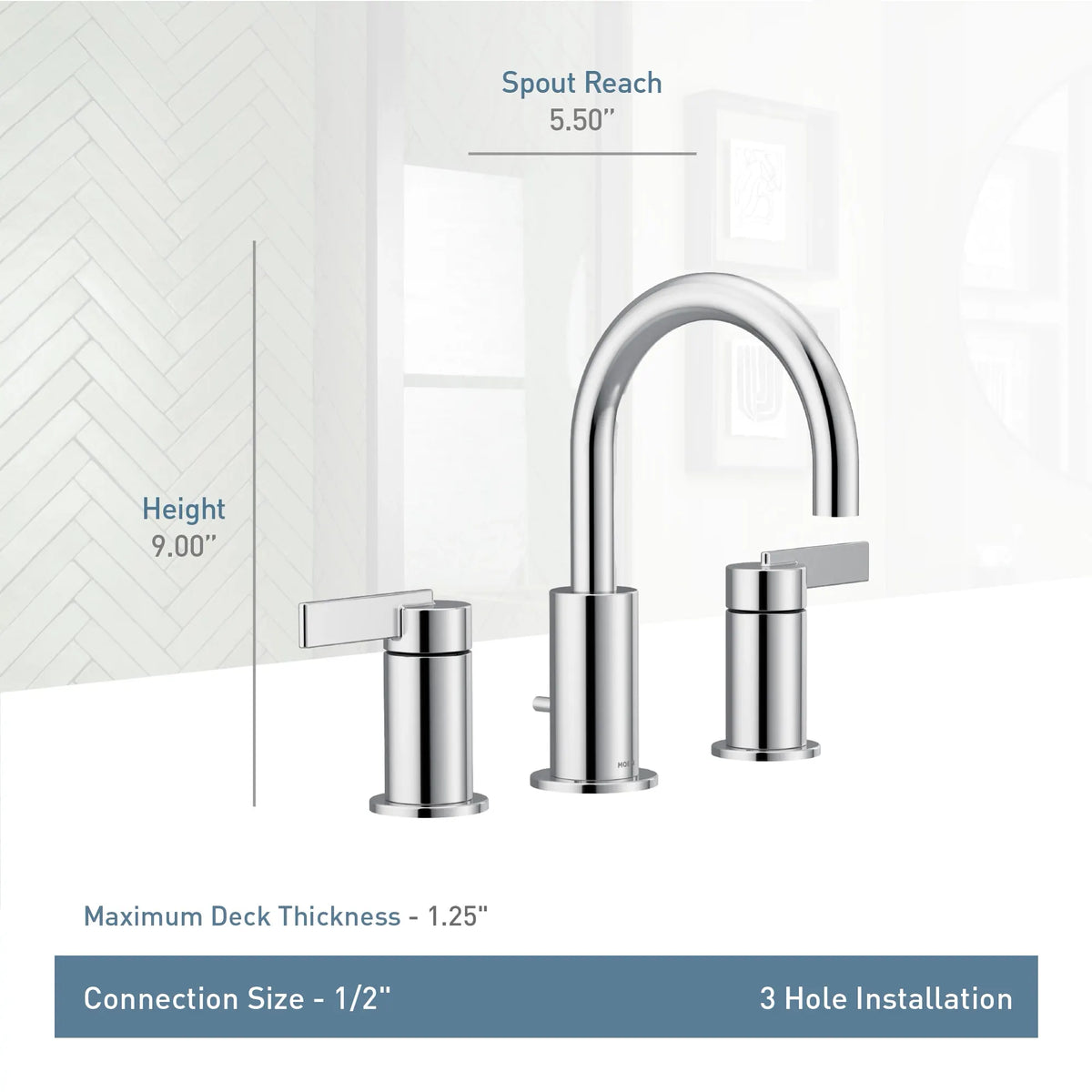 Moen Cia Two-Handle Bathroom Faucet T6222 in Chrome (T6222) - view 6