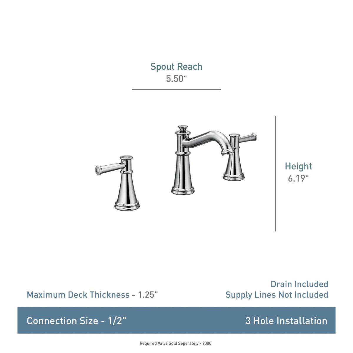 Moen Belfield Two-Handle High-Arc Bathroom Faucet T6405 in Oil Rubbed Bronze (T6405ORB) - view 2