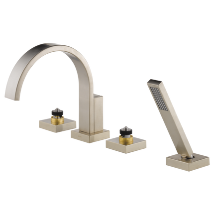 Brizo Roman Tub Faucet with Hand Shower - Less Handles T67480-BNLHP - Plumbing Market