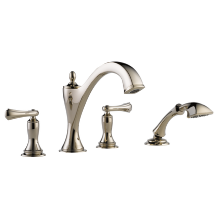 Brizo Roman Tub Faucet with Hand Shower Trim - Less Handles T67485-PNLHP - Plumbing Market