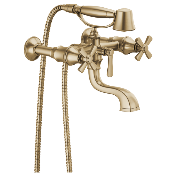 Brizo Two-Handle Tub Filler Trim Kit with Cross Handles T70361-GL - Plumbing Market