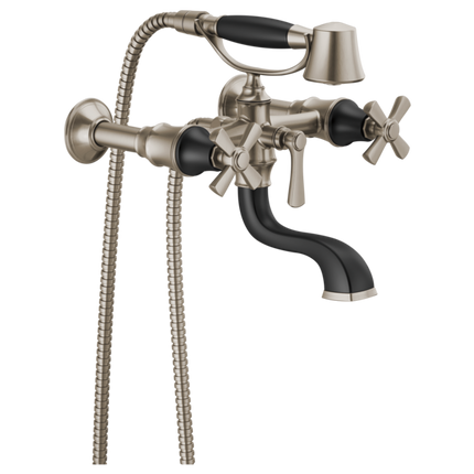 Brizo Two-Handle Tub Filler Trim Kit with Cross Handles T70361-NKBL - Plumbing Market