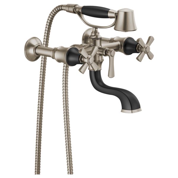 Brizo Two-Handle Tub Filler Trim Kit with Cross Handles T70361-NKBL - Plumbing Market