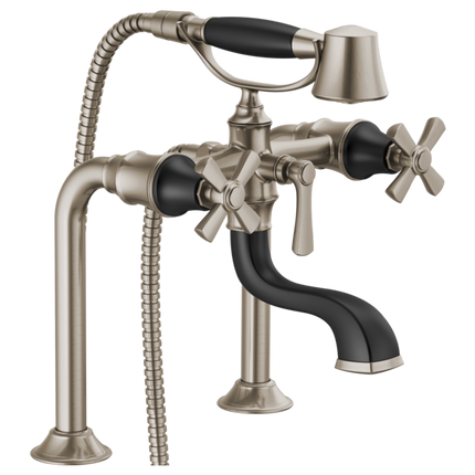 Brizo Two-Handle Tub Filler Trim Kit with Cross Handles T70361-NKBL - Plumbing Market