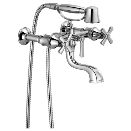 Brizo Two-Handle Tub Filler Trim Kit with Cross Handles T70361-PC - Plumbing Market