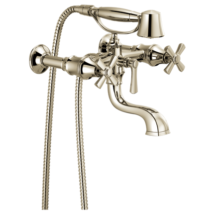 Brizo Two-Handle Tub Filler Trim Kit with Cross Handles T70361-PN - Plumbing Market