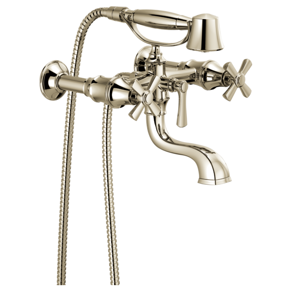 Brizo Two-Handle Tub Filler Trim Kit with Cross Handles T70361-PN - Plumbing Market