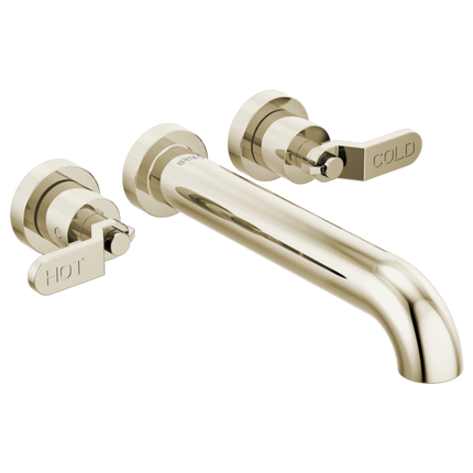 Brizo Two-Handle Wall Mount Tub Filler - Less Handles T70435-PNLHP - Plumbing Market