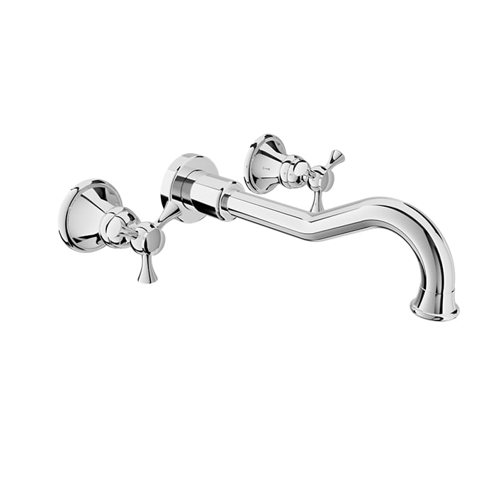 Baril EVA B71 Trim Only for Two Handles Wall-Mounted Lavatory Faucet, Drain Not Included T71-8041-00L in Chrome