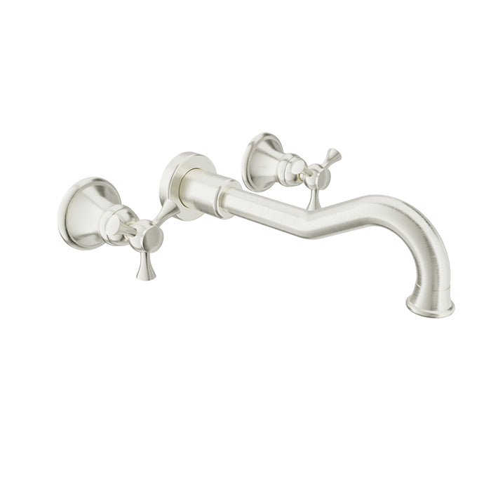Baril EVA B71 Trim Only for Two Handles Wall-Mounted Lavatory Faucet, Drain Not Included T71-8041-00L in Brushed Nickel
