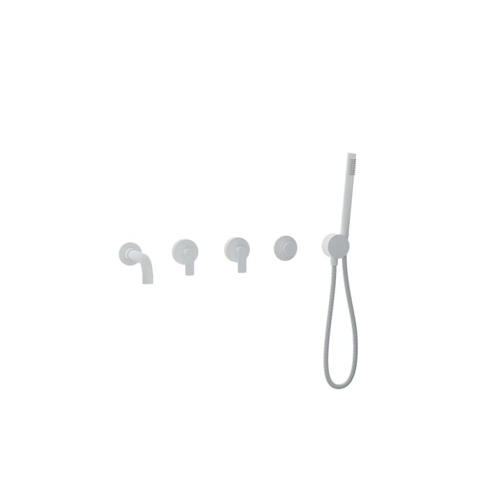 Baril AIR B80 Trim Only for Tub Filler Kit with Hand Shower (Handle Options / Non-Shared Port) T80-3311-00 in White