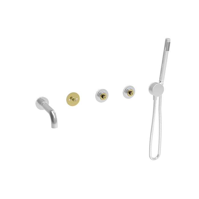 Baril AIR B80 Trim Only for Tub Filler Kit with Hand Shower (Handle Options / Non-Shared Port) T80-3311-00 in Chrome