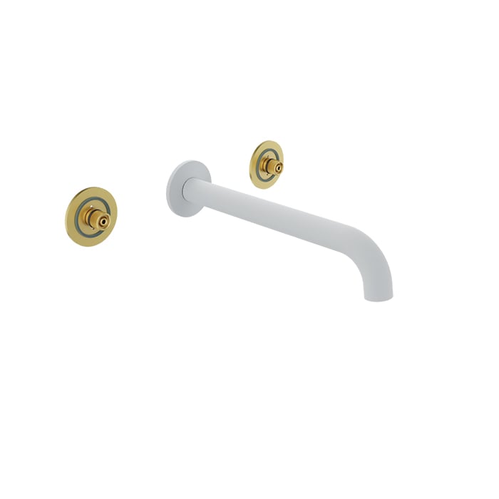 Baril AIR B80 Trim Only for Two Handles Wall-Mounted Lavatory Faucet, Drain Not Included T80-8042-00L in White