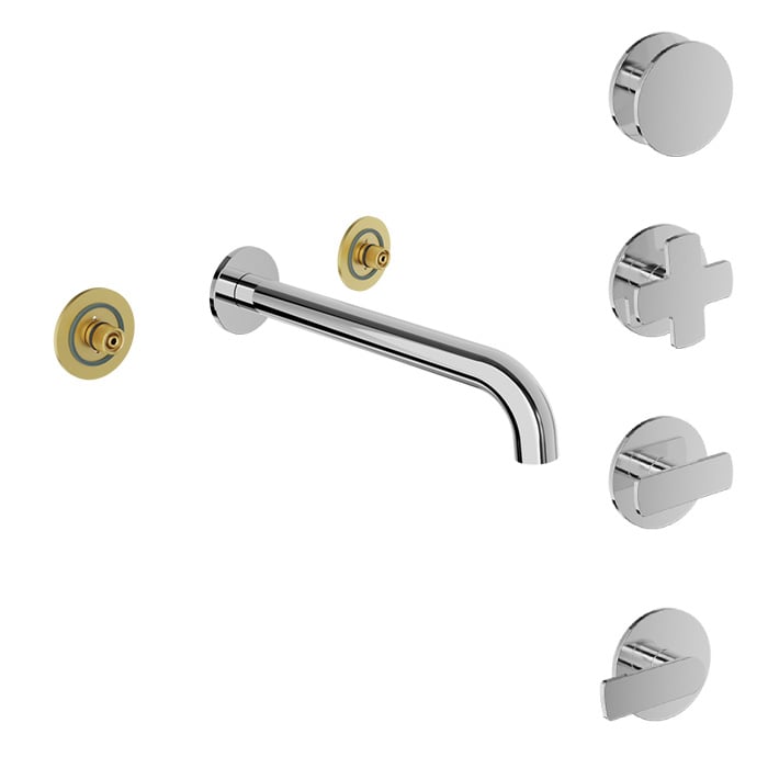 Baril AIR B80 Trim Only for Two Handles Wall-Mounted Lavatory Faucet, Drain Not Included T80-8042-00L (Baril photo)