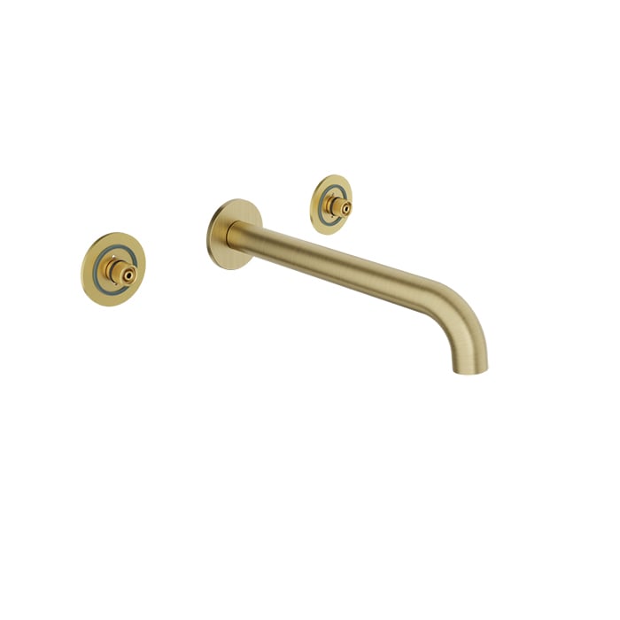 Baril AIR B80 Trim Only for Two Handles Wall-Mounted Lavatory Faucet, Drain Not Included T80-8042-00L in Satin Brass