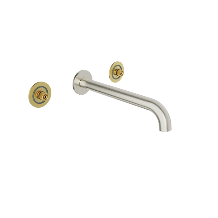 Baril AIR B80 Trim Only for Two Handles Wall-Mounted Lavatory Faucet, Drain Not Included T80-8042-00L in Brushed Nickel