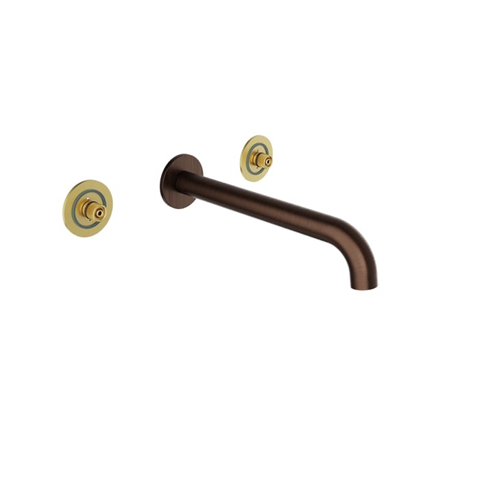 Baril AIR B80 Trim Only for Two Handles Wall-Mounted Lavatory Faucet, Drain Not Included T80-8042-00L in Venetian Bronze