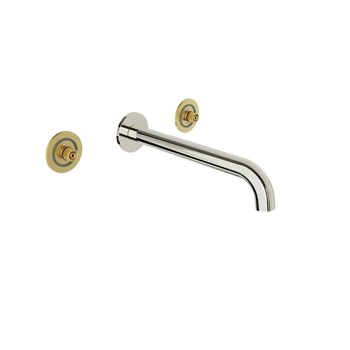 Baril AIR B80 Trim Only for Two Handles Wall-Mounted Lavatory Faucet, Drain Not Included T80-8042-00L in Polished Nickel