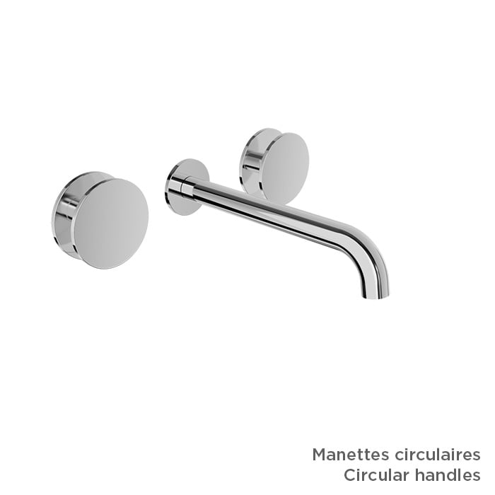 Baril AIR B80 Trim Only for Two Handles Wall-Mounted Lavatory Faucet, Drain Not Included T80-8042-00L (Baril photo)