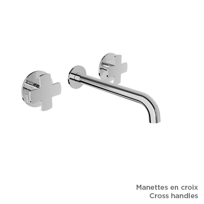 Baril AIR B80 Trim Only for Two Handles Wall-Mounted Lavatory Faucet, Drain Not Included T80-8042-00L (Baril photo)
