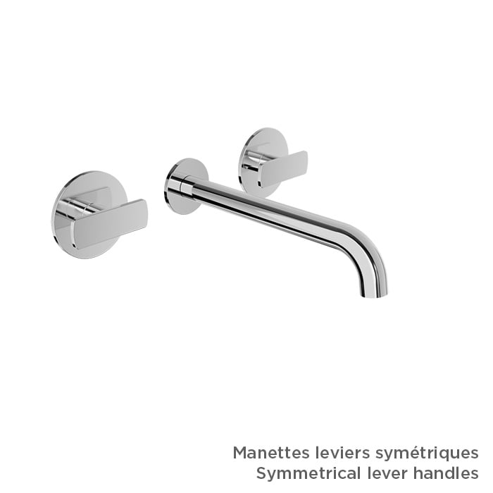 Baril AIR B80 Trim Only for Two Handles Wall-Mounted Lavatory Faucet, Drain Not Included T80-8042-00L (Baril photo)