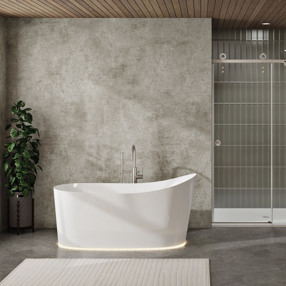 Slik Ano Freestanding bathtub, 63", in matte white TAN6329FA005