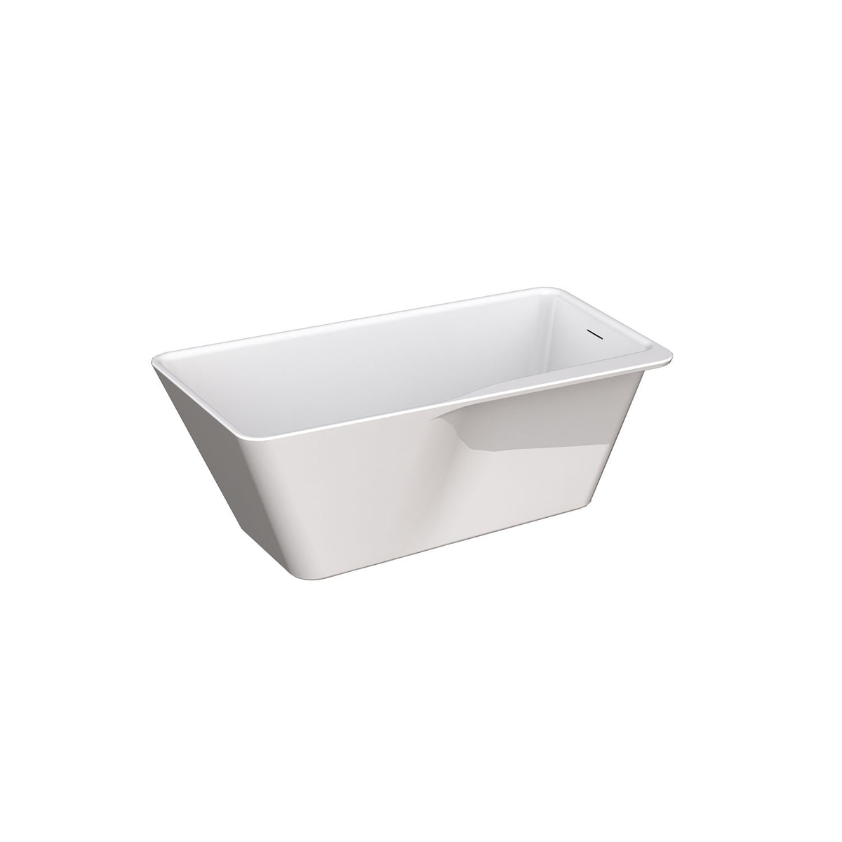 Zitta Artesio Freestanding bathtub, 60", in matte white with drain on left TAS6032FAL05